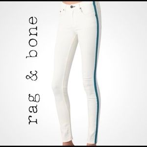 Rag & Bone Size 29 White Skinny Jeans with Stripe